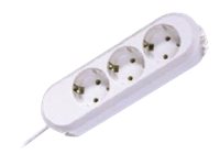 Bachmann Steckdosenleiste SMART 3fach, weiss 3,0m, ohne Schalter