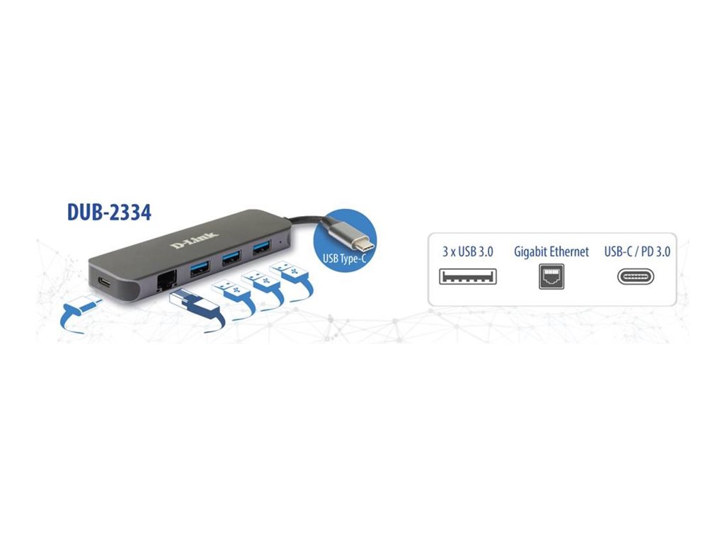 D-Link DUB-2334 USB-C 1000 Mbps HDMI