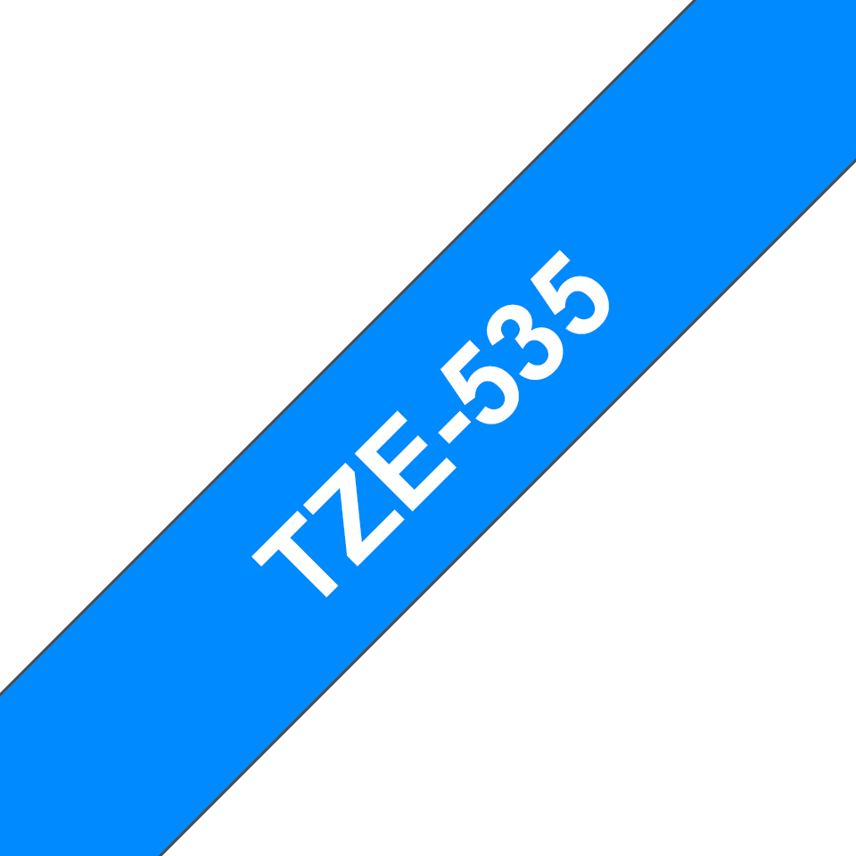Brother TZe-535 12mm Weiß auf Blau