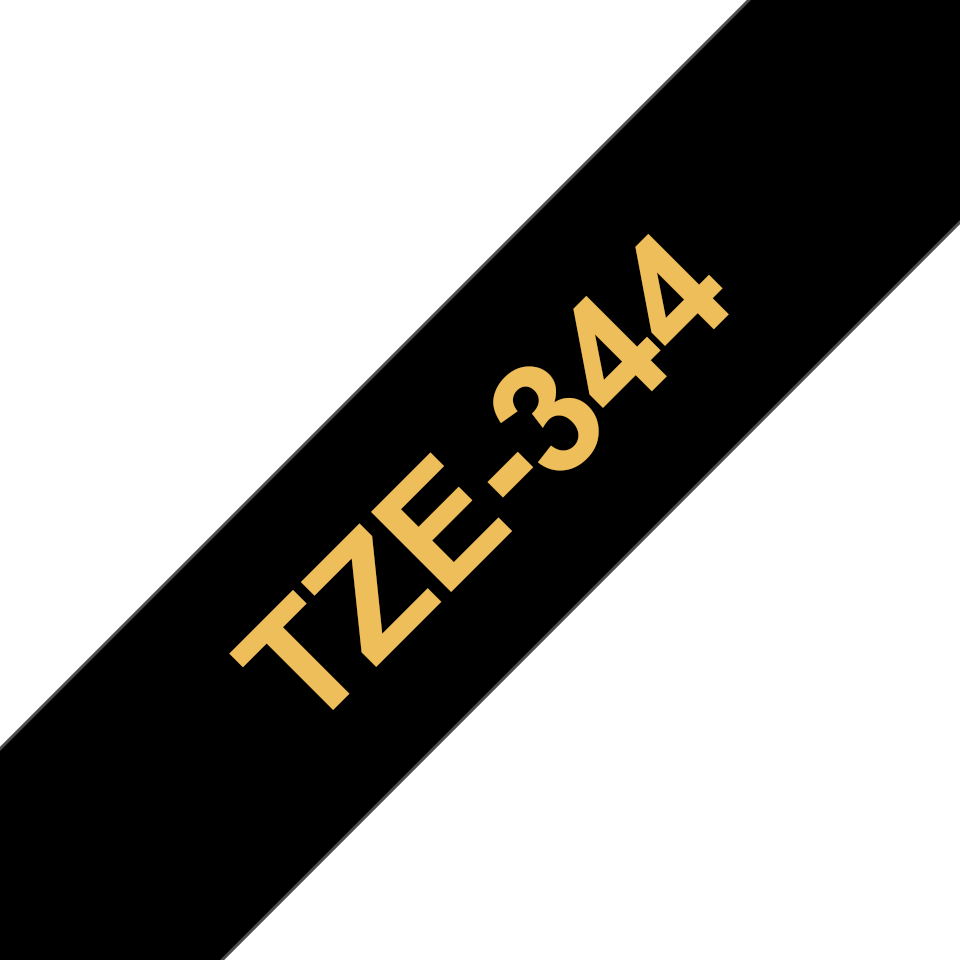 Brother TZe-344 Gold auf Schwarz 18mm