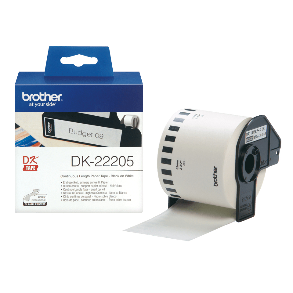 Brother DK-22205 Endlosetiketten Schwarz-Weiß 62mm x 30,5m
