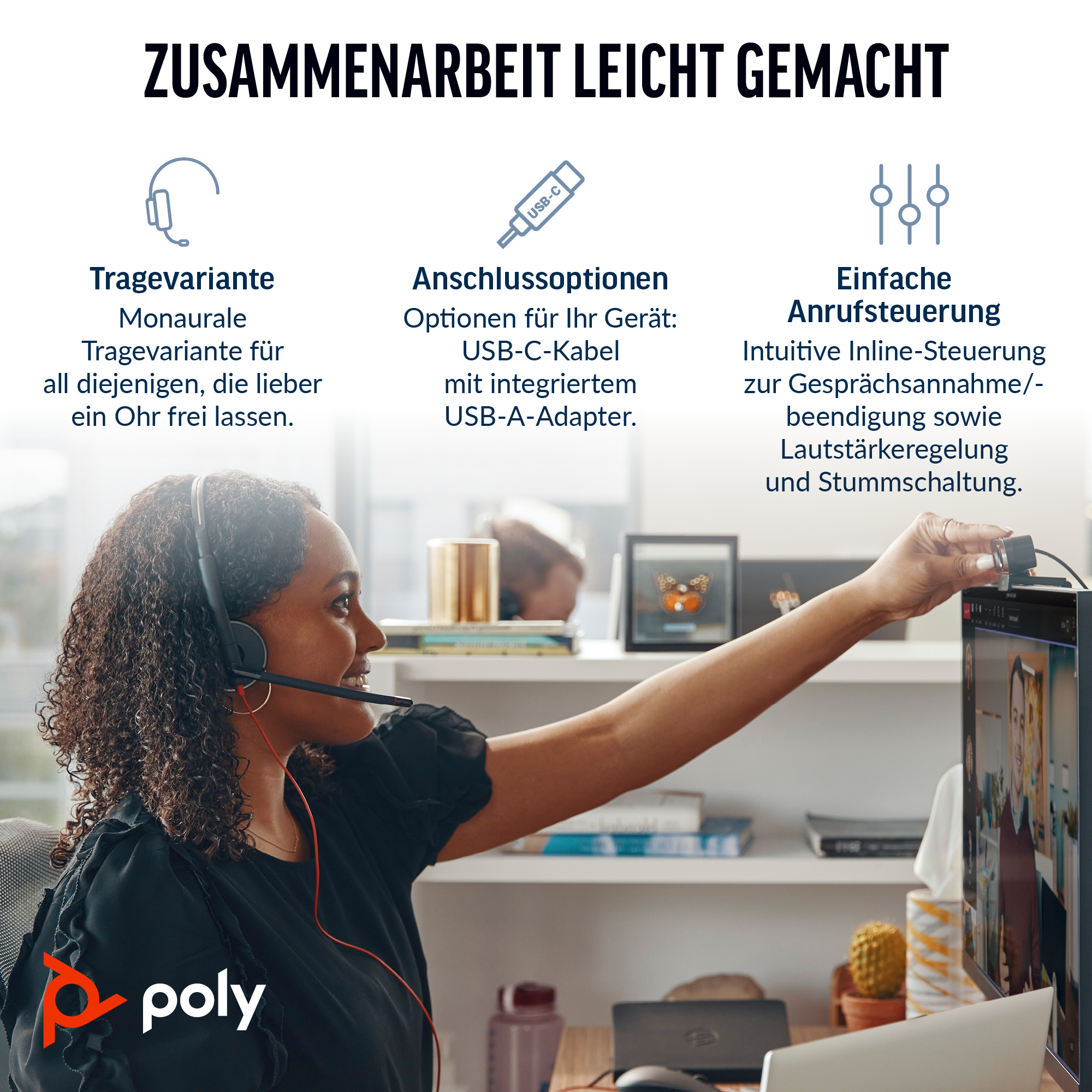 Poly Blackwire 3210 Mono Headset