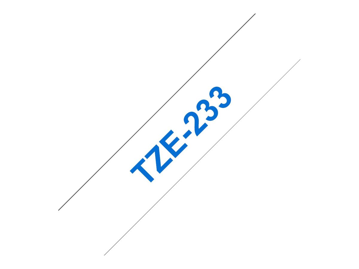Brother TZe-233 12 mm blau/weiß