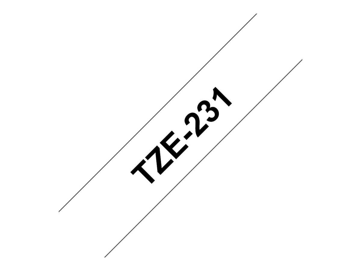 Brother TZe-231 12 mm schwarz/weiß