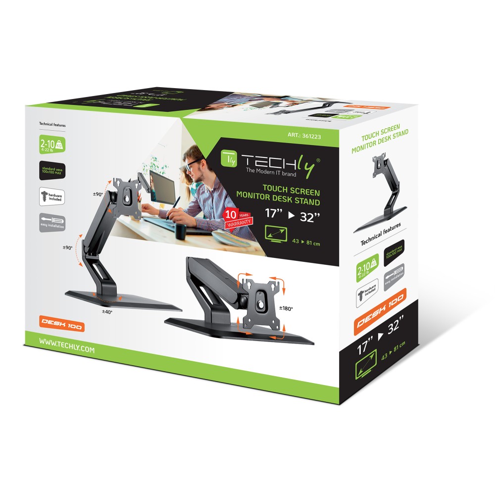 Techly Schreibtischhalterung Touchscreen 17-32 Zoll