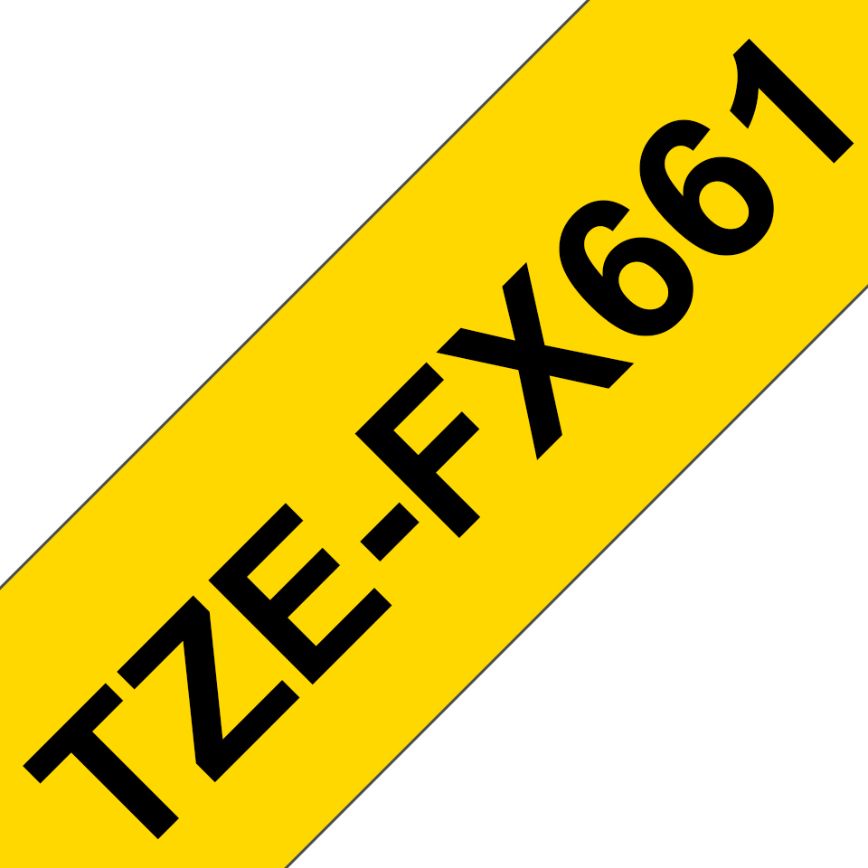 Brother TZe-FX661 Schriftband schwarz auf gelb