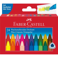 Faber-Castell Wachsmalstifte dreikant Mehrfarbig 24er Kartonetui