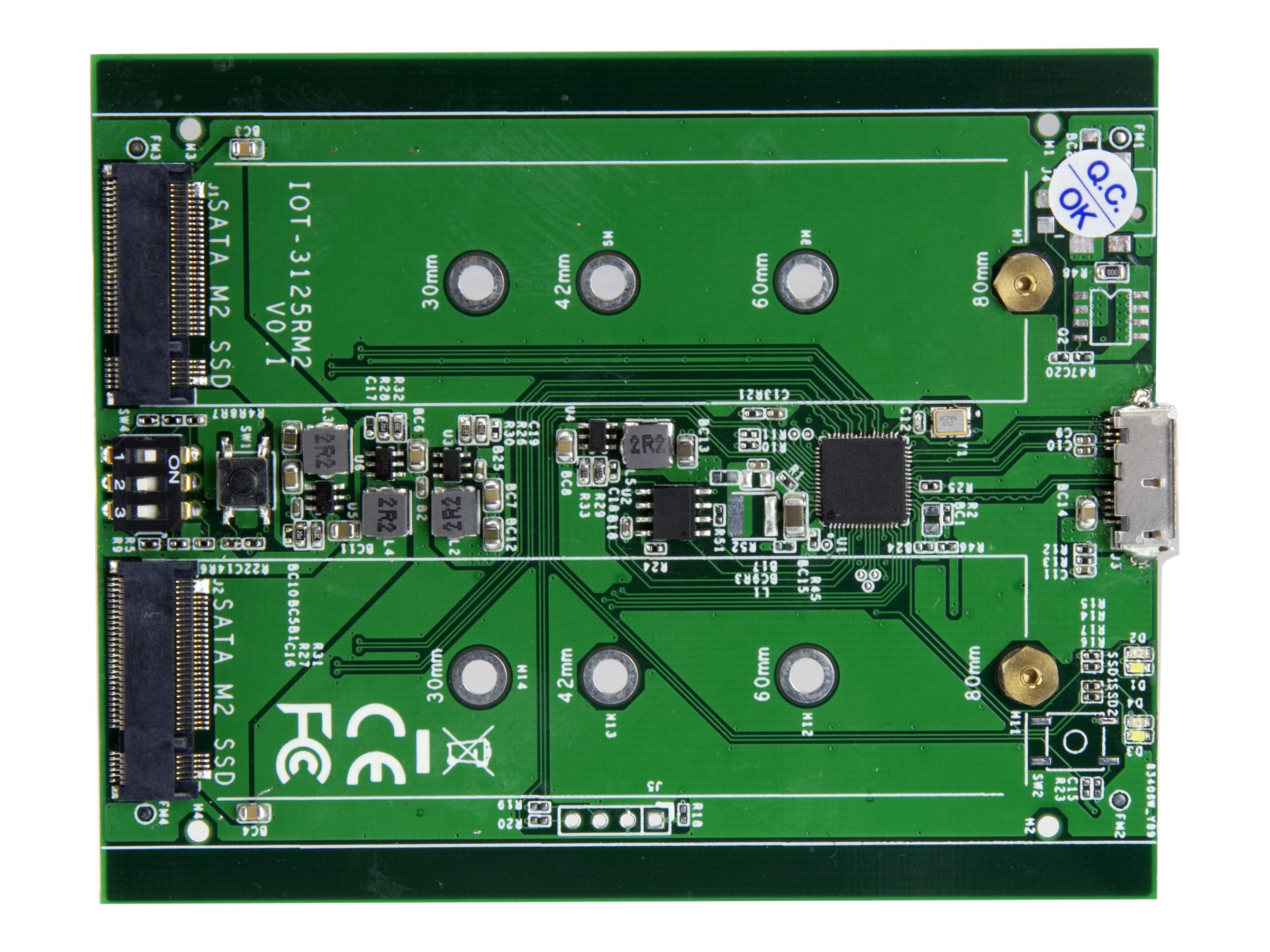 STARTECHCOM SSD Festplattengehäuse für zwei M2 Festplatten USB 31 Type C NGFF USB C Kabel USB 31 Case zu 2x M2 Adapter