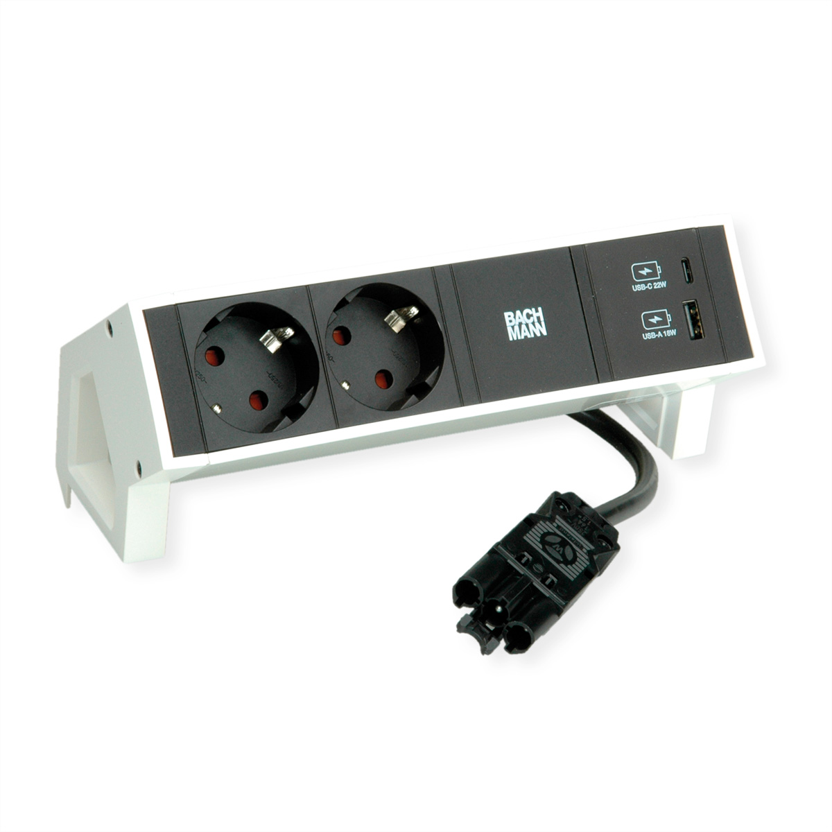 Bachmann DESK 2 Steckdosenleiste 2×Schutzkontakt USB‑C USB 22 W