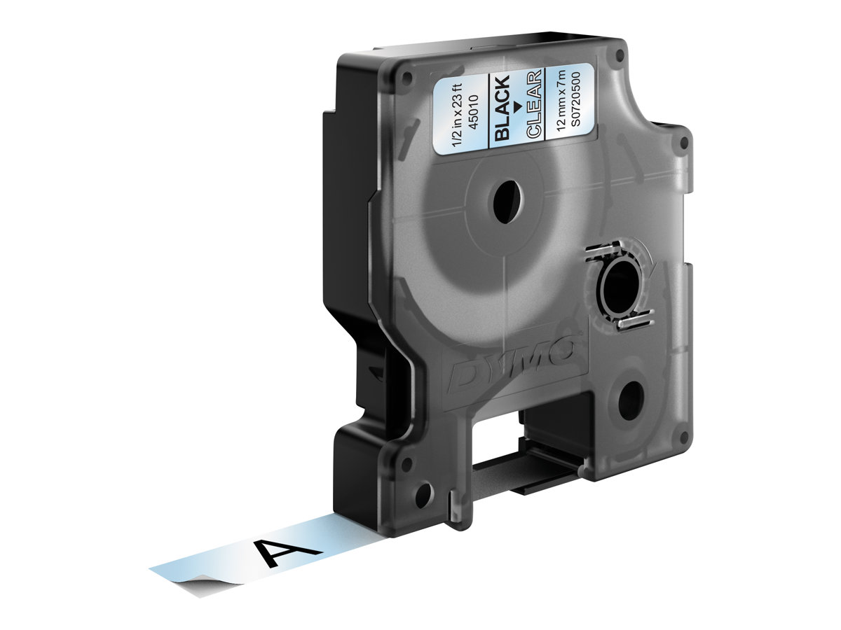 Dymo D1 12mm Schwarz auf Transparent