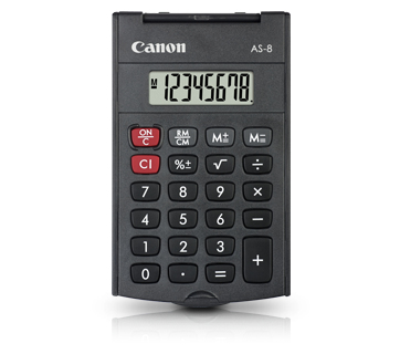Canon AS-8 Taschenrechner 8 Stellen Dunkelgrau