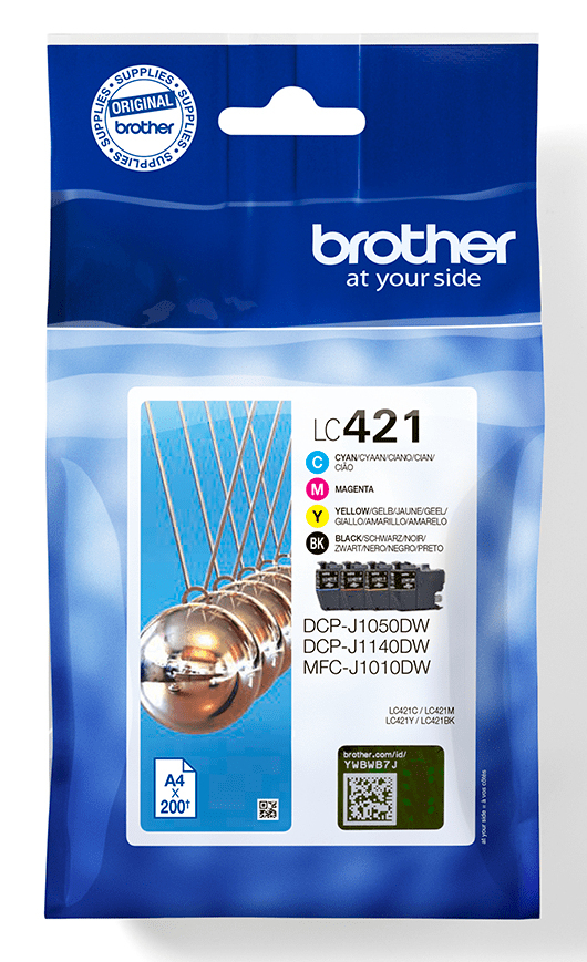 Brother LC421 Tintenpatrone Schwarz Gelb Cyan Magenta