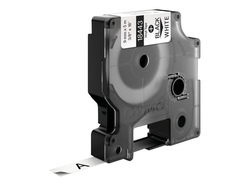 Dymo Rhino Vinyl Schwarz auf Weiß 9 mm