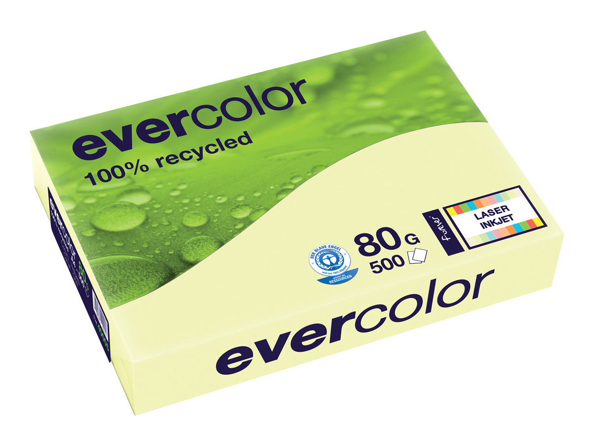 Exacompta Clairefontaine Recyclingpapier Evercolor hellgelb A4