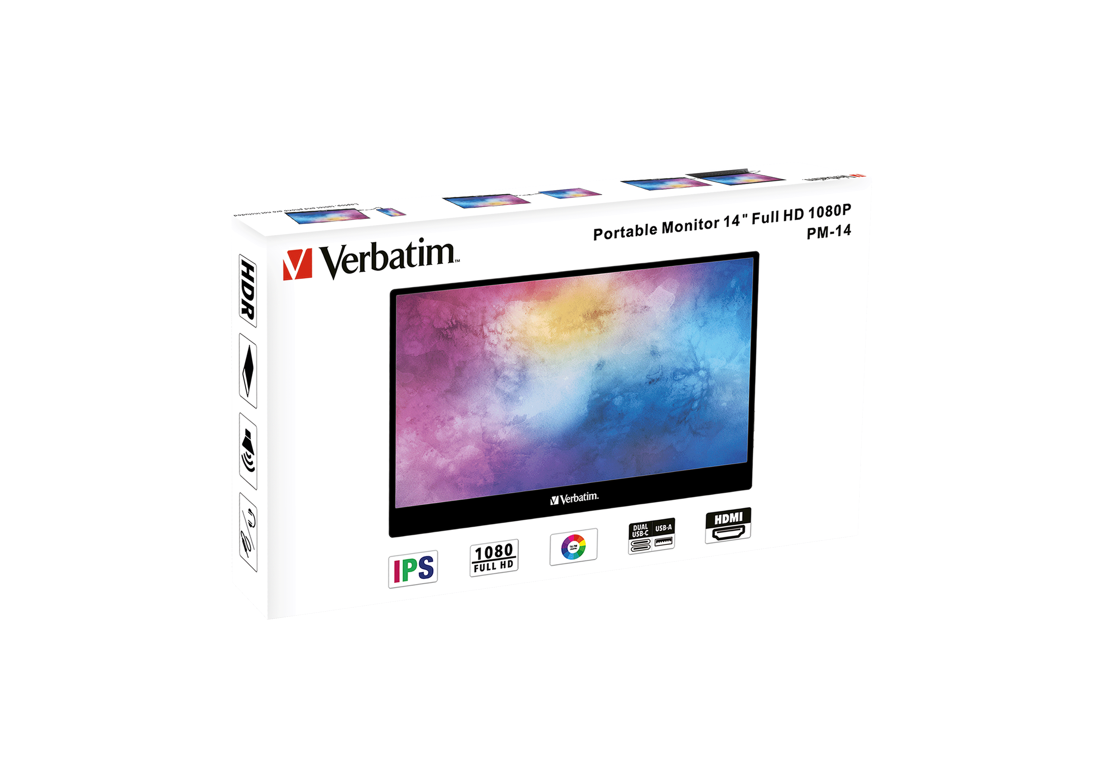 Verbatim PM-14 Tragbarer LED-Monitor 14 Zoll Full HD