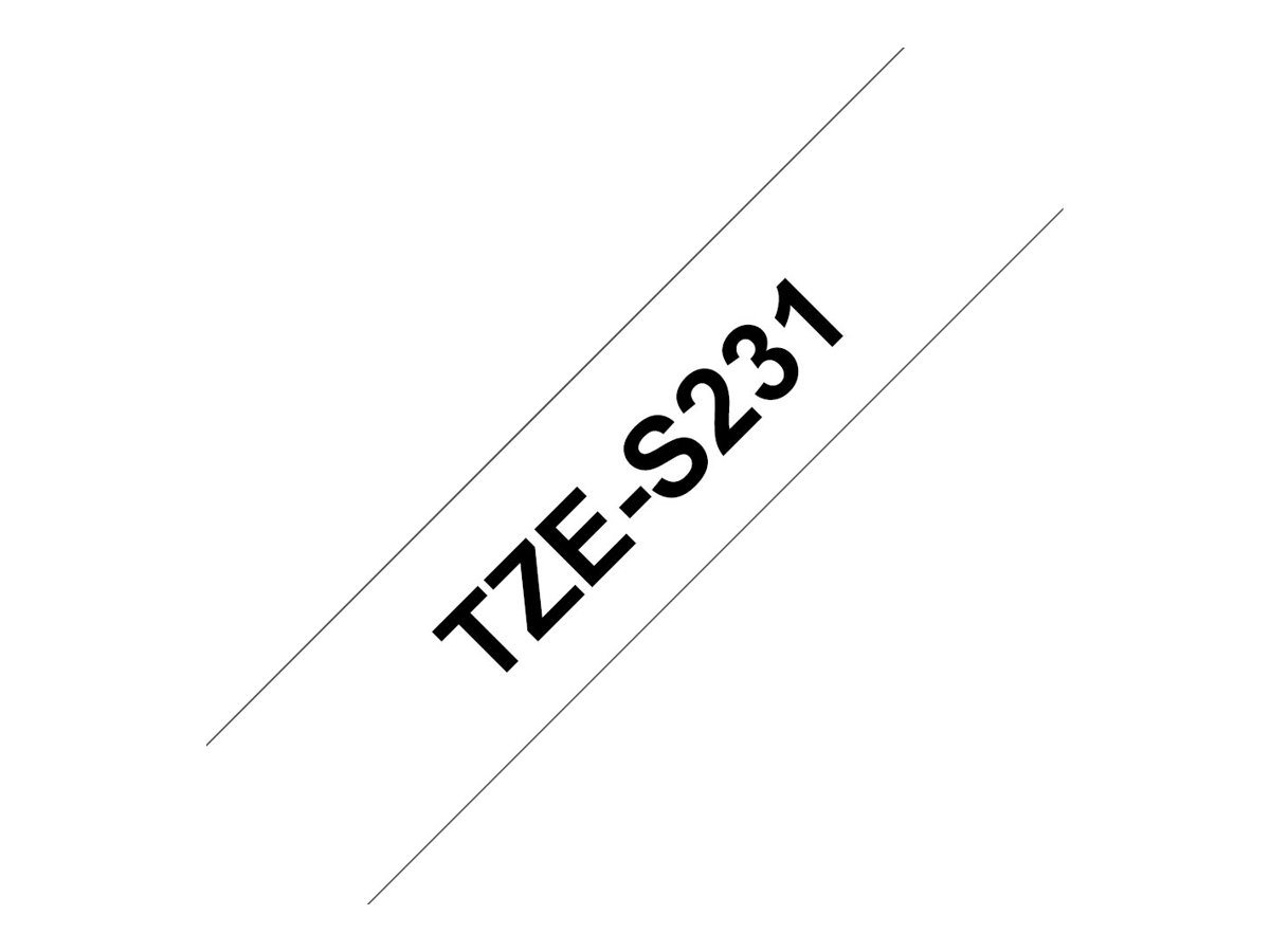 Brother TZe-S231 schwarz auf weiß 12 mm
