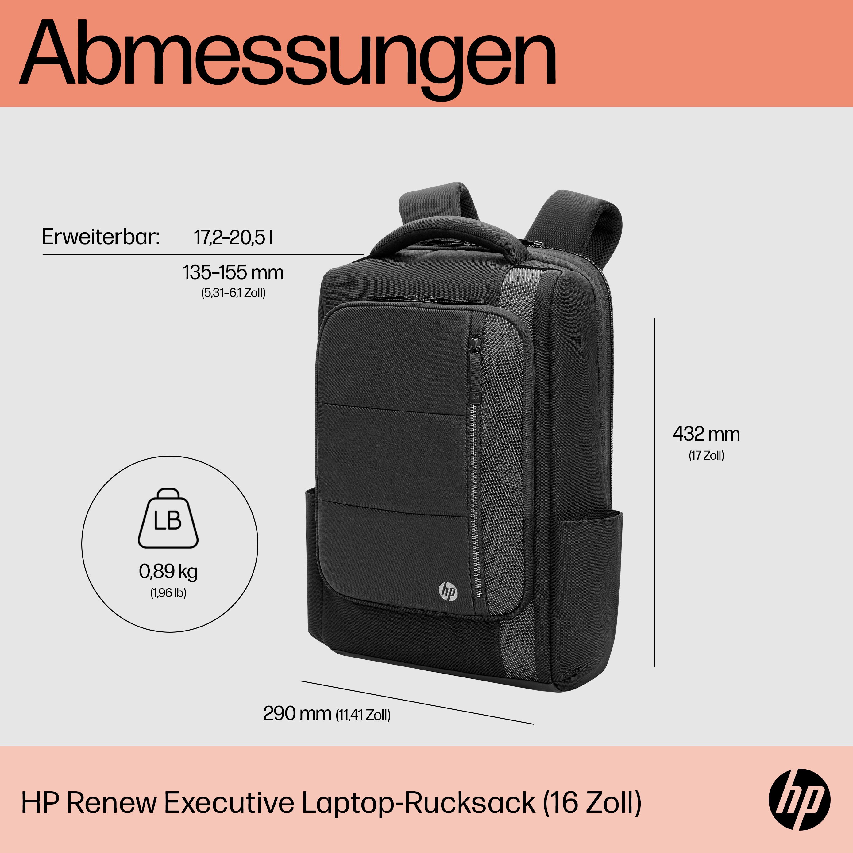 HP Renew Executive Rucksack 16.1 Zoll