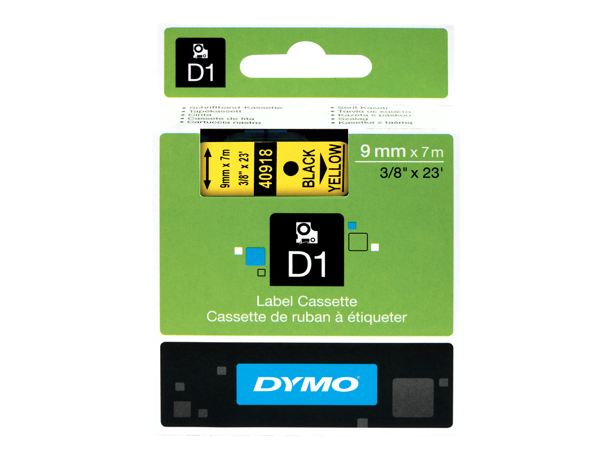 Dymo D1 9mm Schwarz auf Gelb