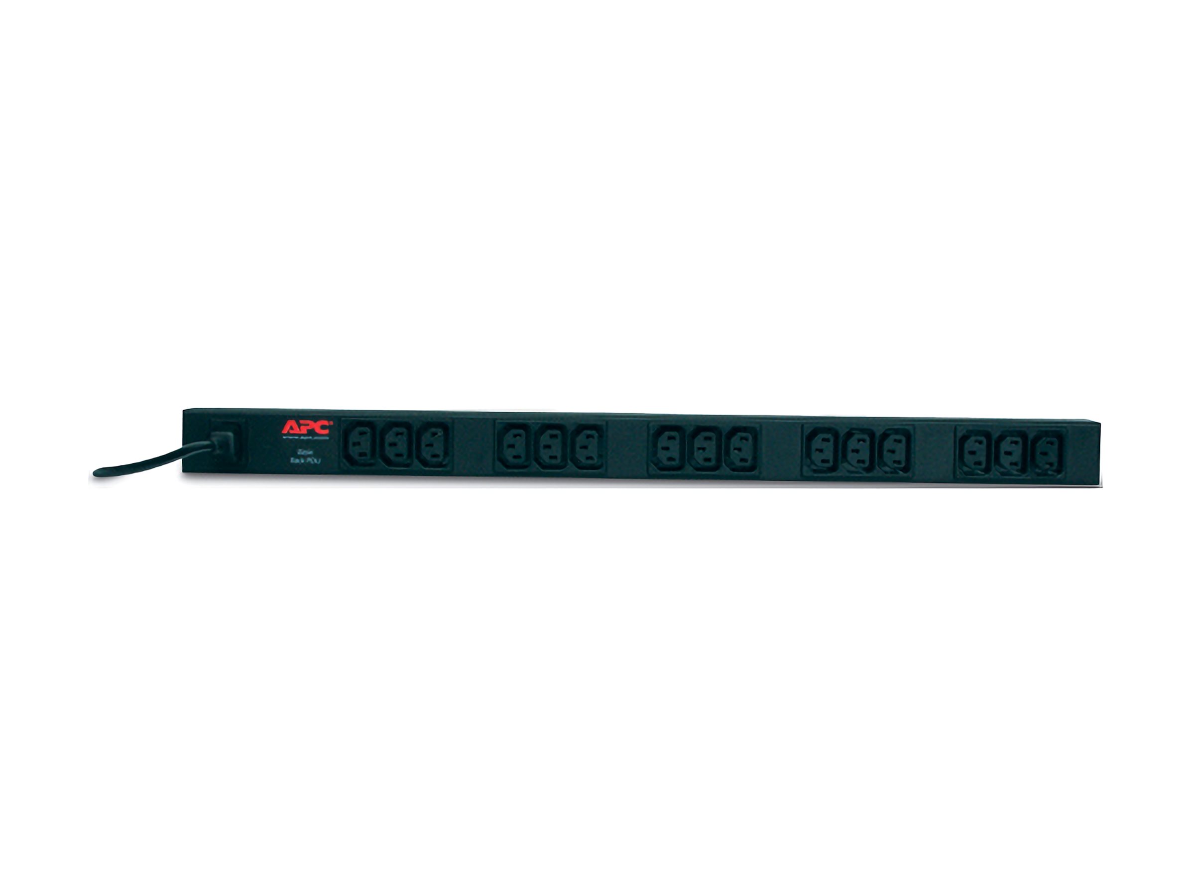 APC Basic RackMount PDU Rack AC 208230V 2,3 kW input IEC 60320 C14 output connectors 15 power IEC 60320 C13 1,98m cord BK