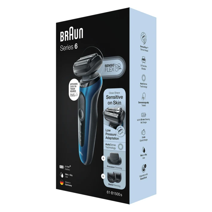 Braun Series 6 61-B1500s Barttrimmer blau