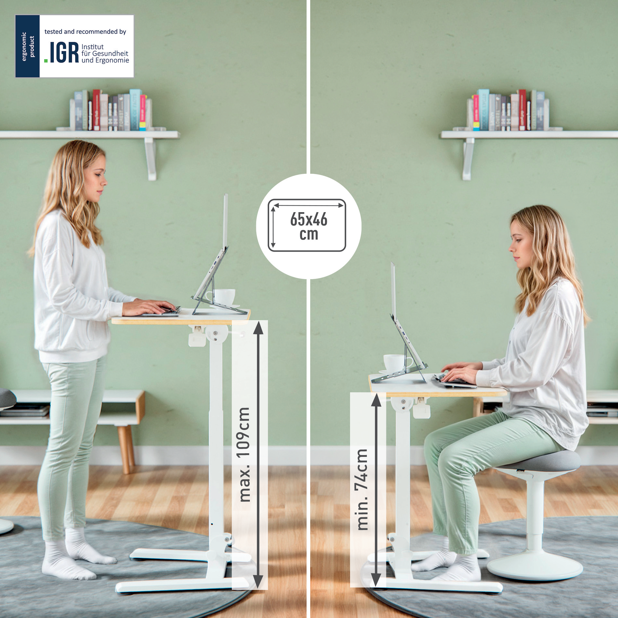 Esselte Leitz Ergo Compact höhenverstellbarer Schreibtisch weiß