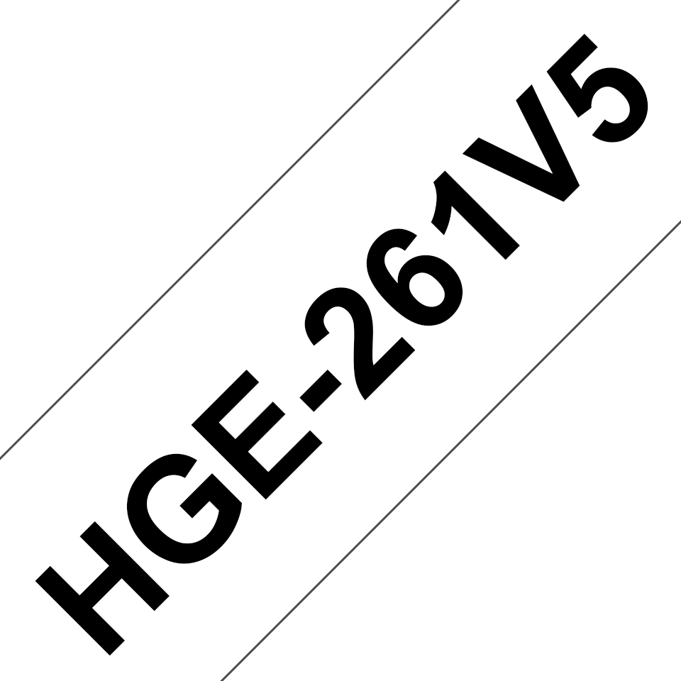 Brother HGE-261V5 Schriftband schwarz auf weiß