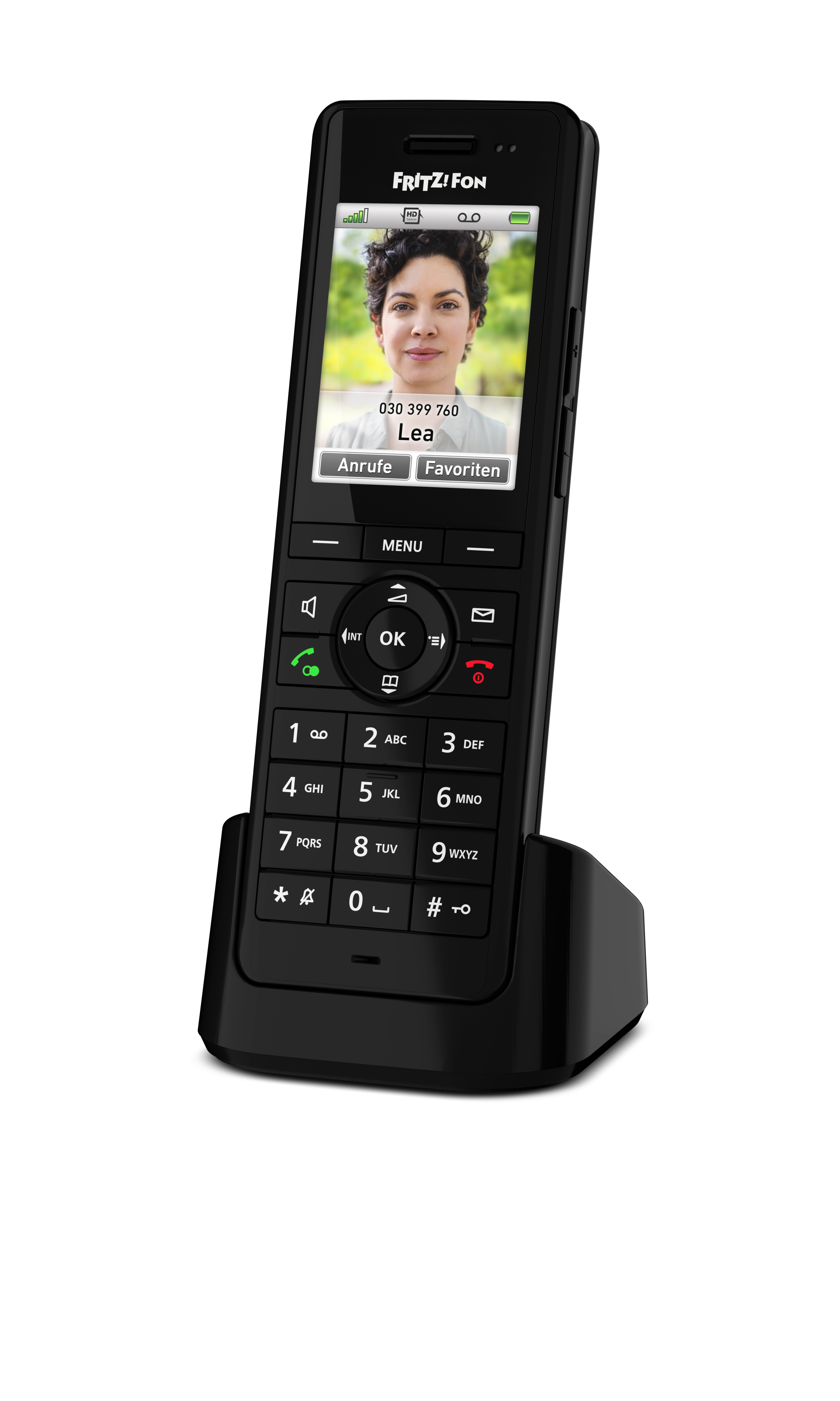 FRITZ FRITZFon X6 Schnurloses Telefon mit Anrufbeantworter schwarz