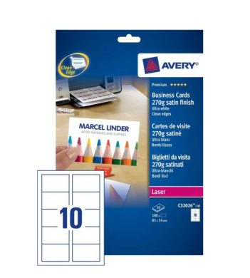 Avery Zweckform Quick&Clean C32026-10 Matt weiß 54 x 85 mm