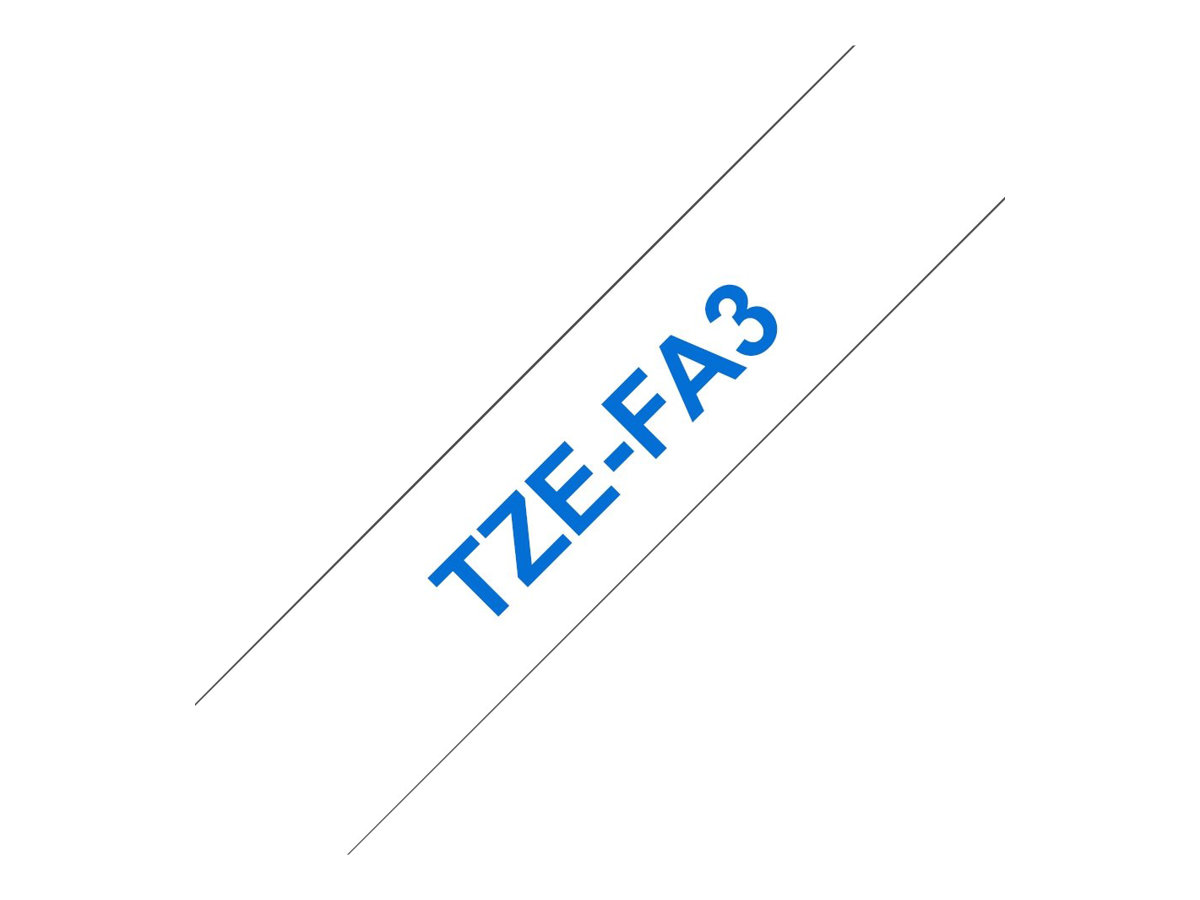 Brother TZe-FA3 Gewebe Klebstoff Blau auf Weiß