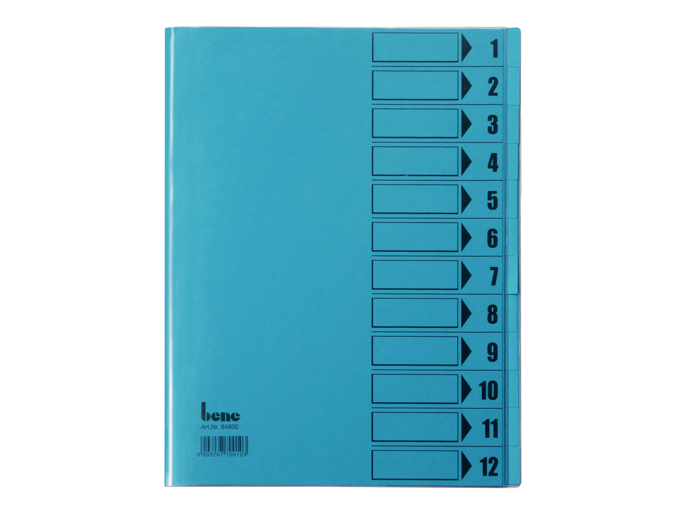 Bene Ordnungsmappe 12 Fächer blau
