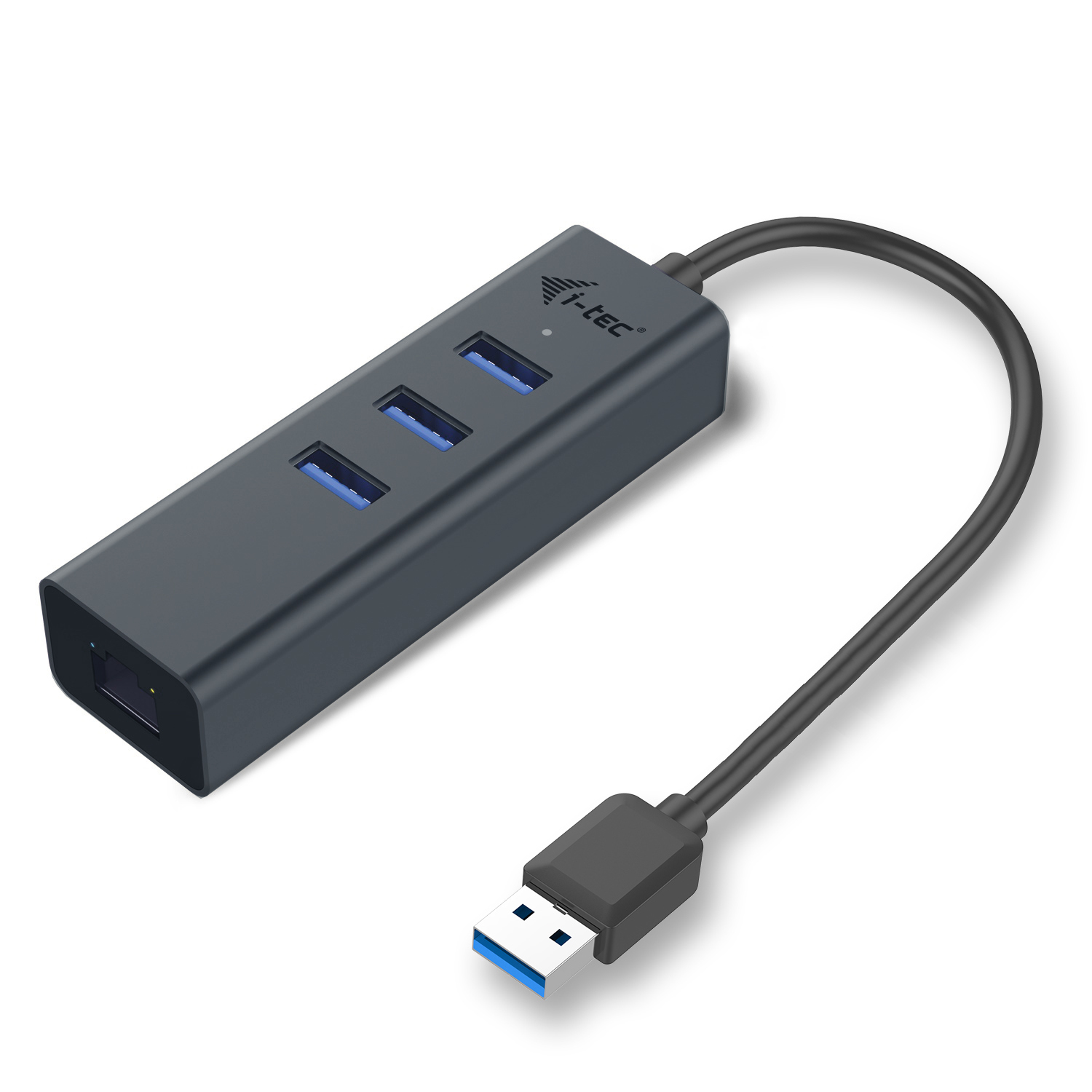 i-tec USB 3.0 Metal Hub 3-Port mit Gigabit Ethernet