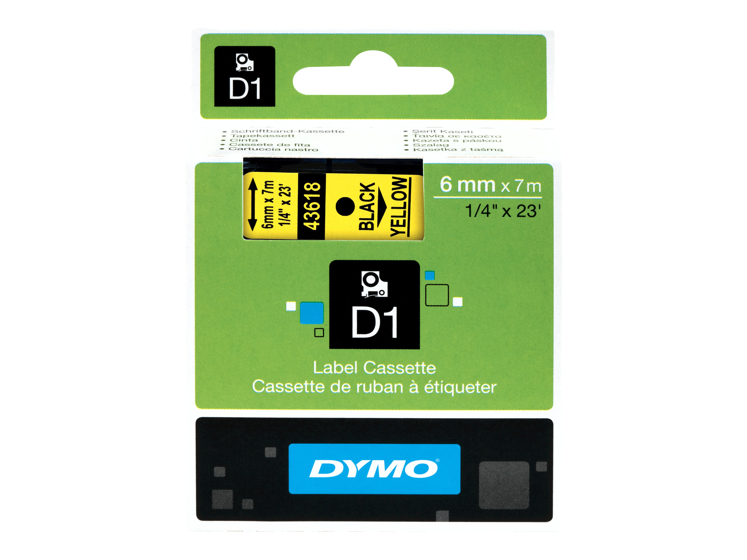 Dymo D1 6mm Schwarz auf Gelb