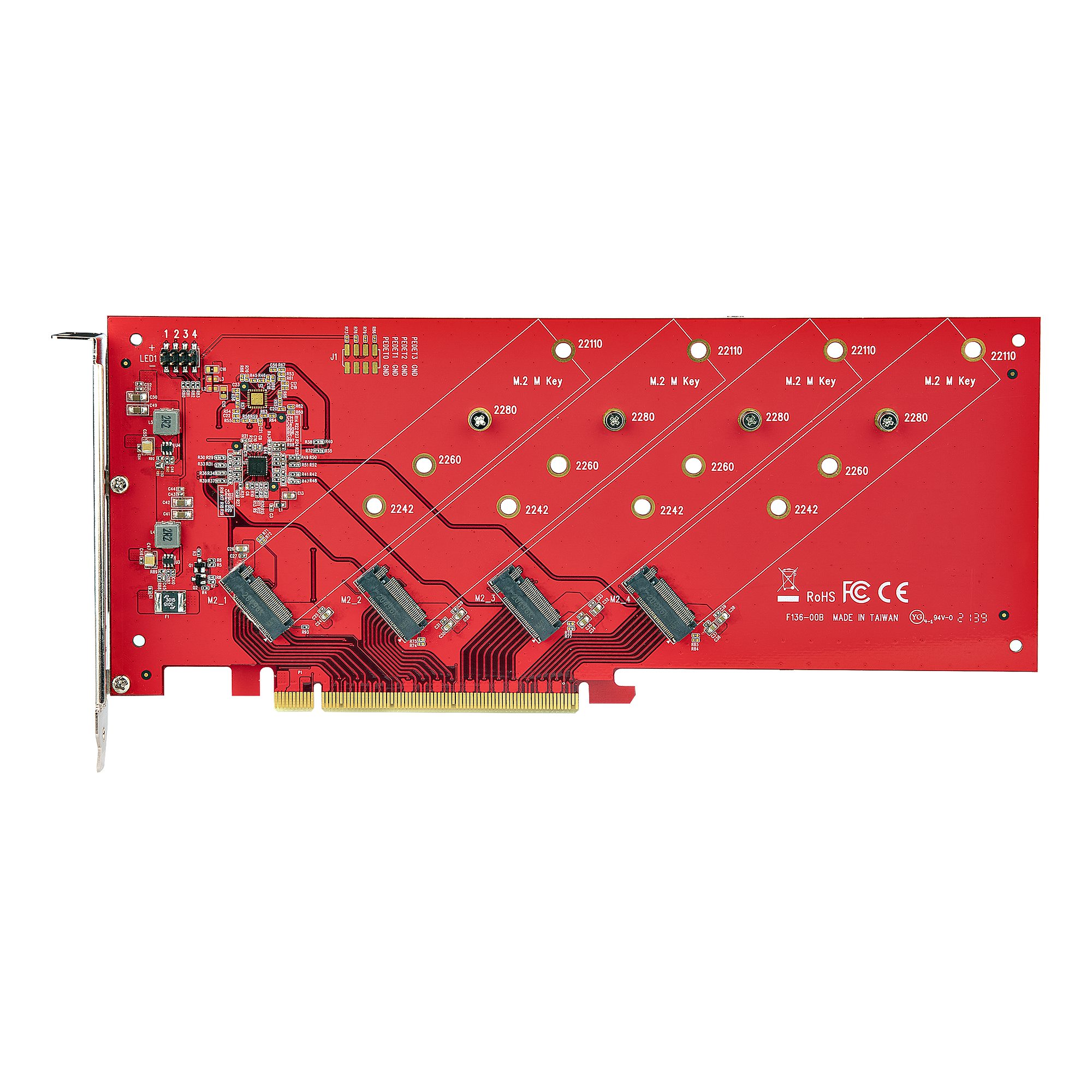 StarTech.com Quad M.2 PCIe Adapter PCI Express 4.0 7.8GBps NVMe