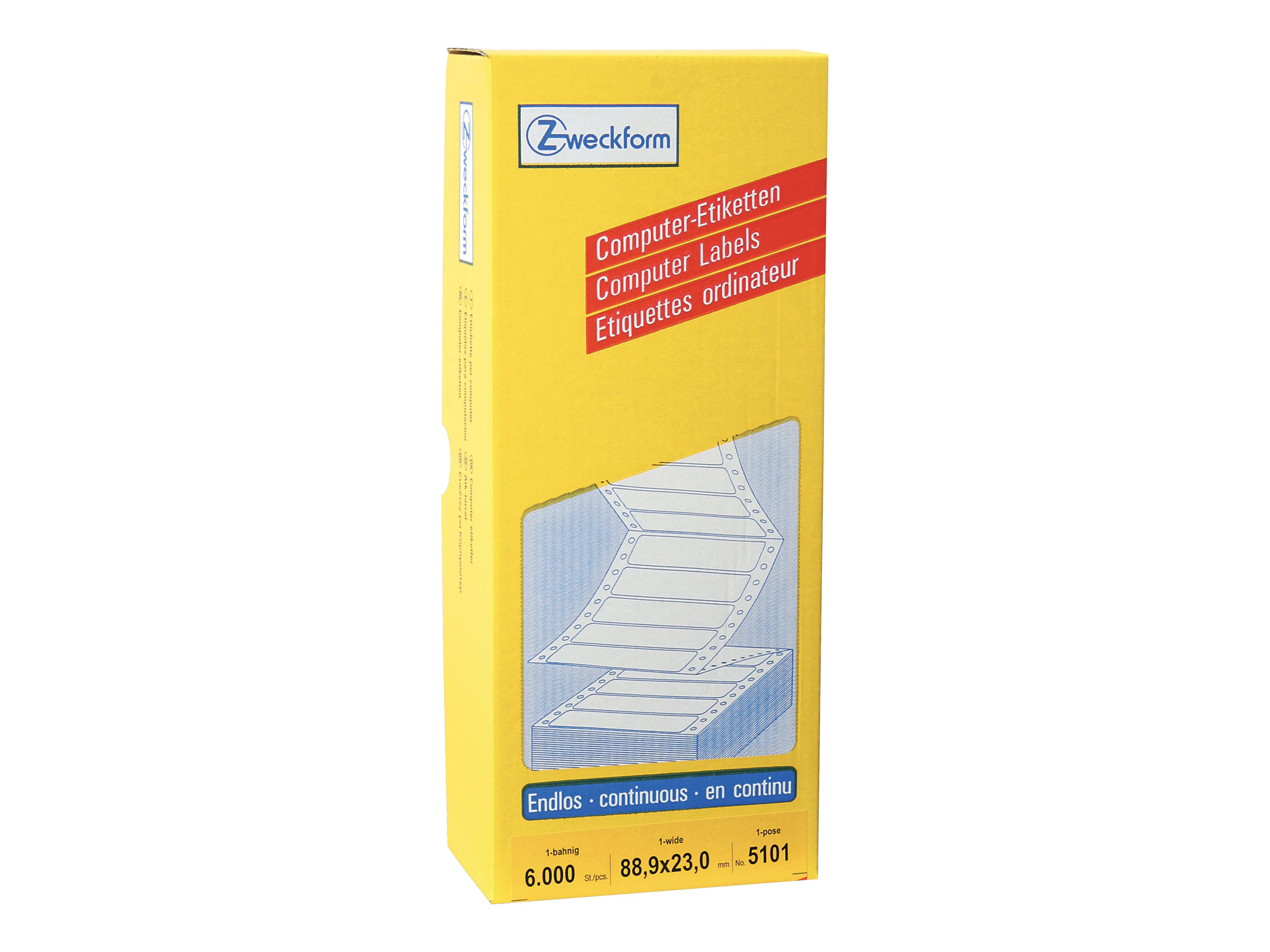 Avery Zweckform 5101 88,9 x 23,0 mm 6000 Stück Weiß