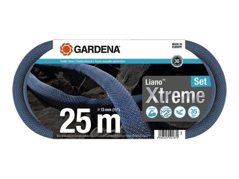 Gardena Liano Xtreme Schlauch-Set 25 m mit Wasserstopp
