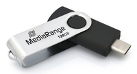 MediaRange USB-Stick 128 GB Schwarz Silber