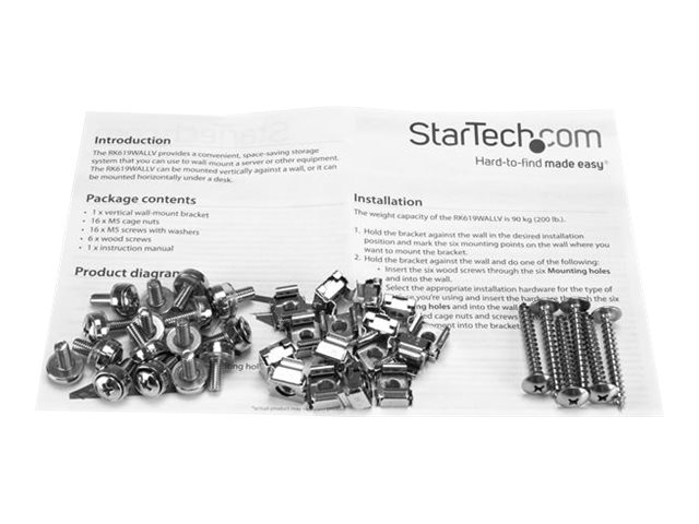 StarTech.com 19 Zoll Server Rack 6HE Wandbefestigung Schwarz