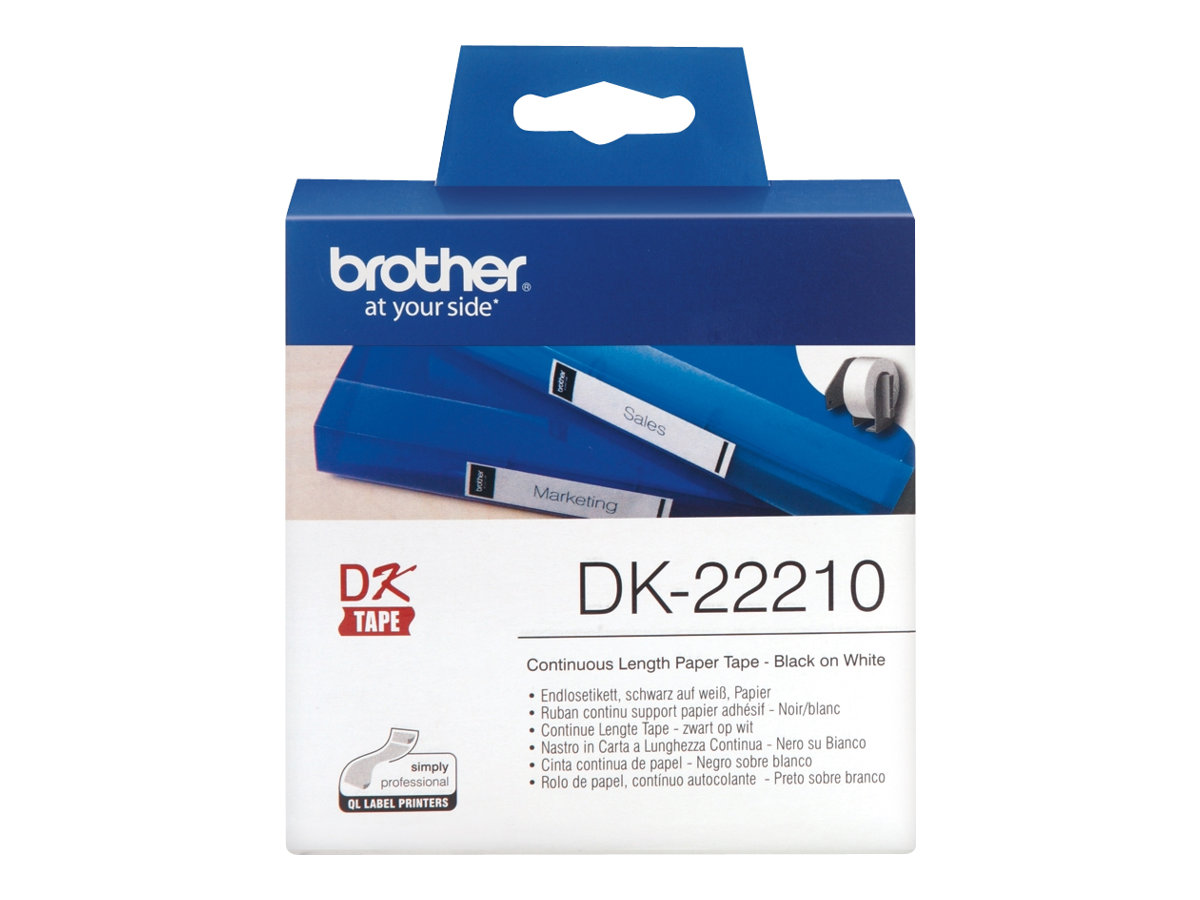 Brother DK-22210 Endlosetiketten Schwarz auf Weiß
