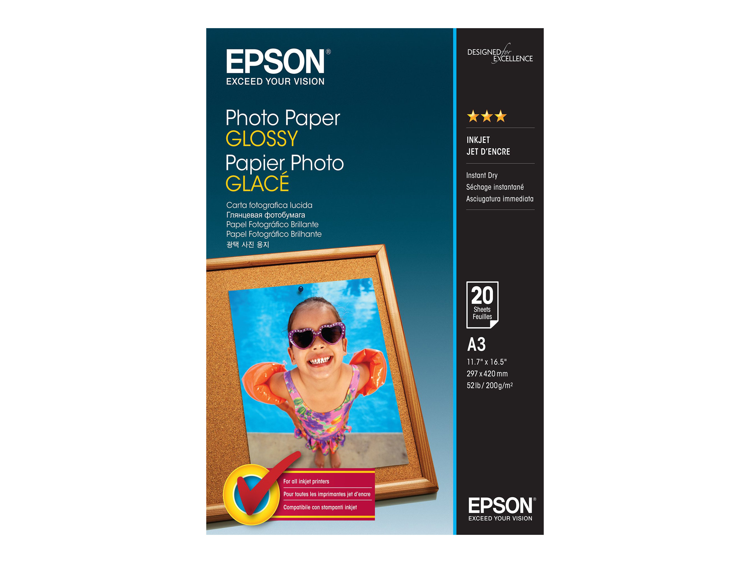 EPSON Fotopapier S042536 DIN A3 glaenzend 200 gqm 20 Blatt