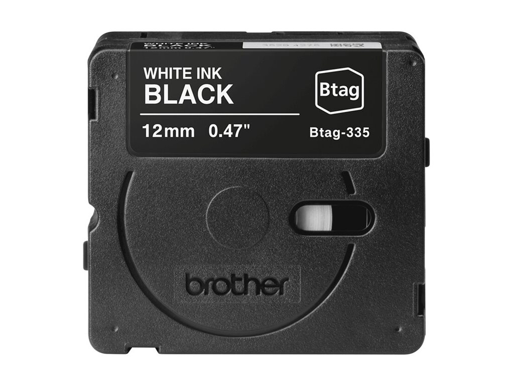 Brother BTAG-335 Schriftband Weiß auf Schwarz 1,2 cm × 4 m