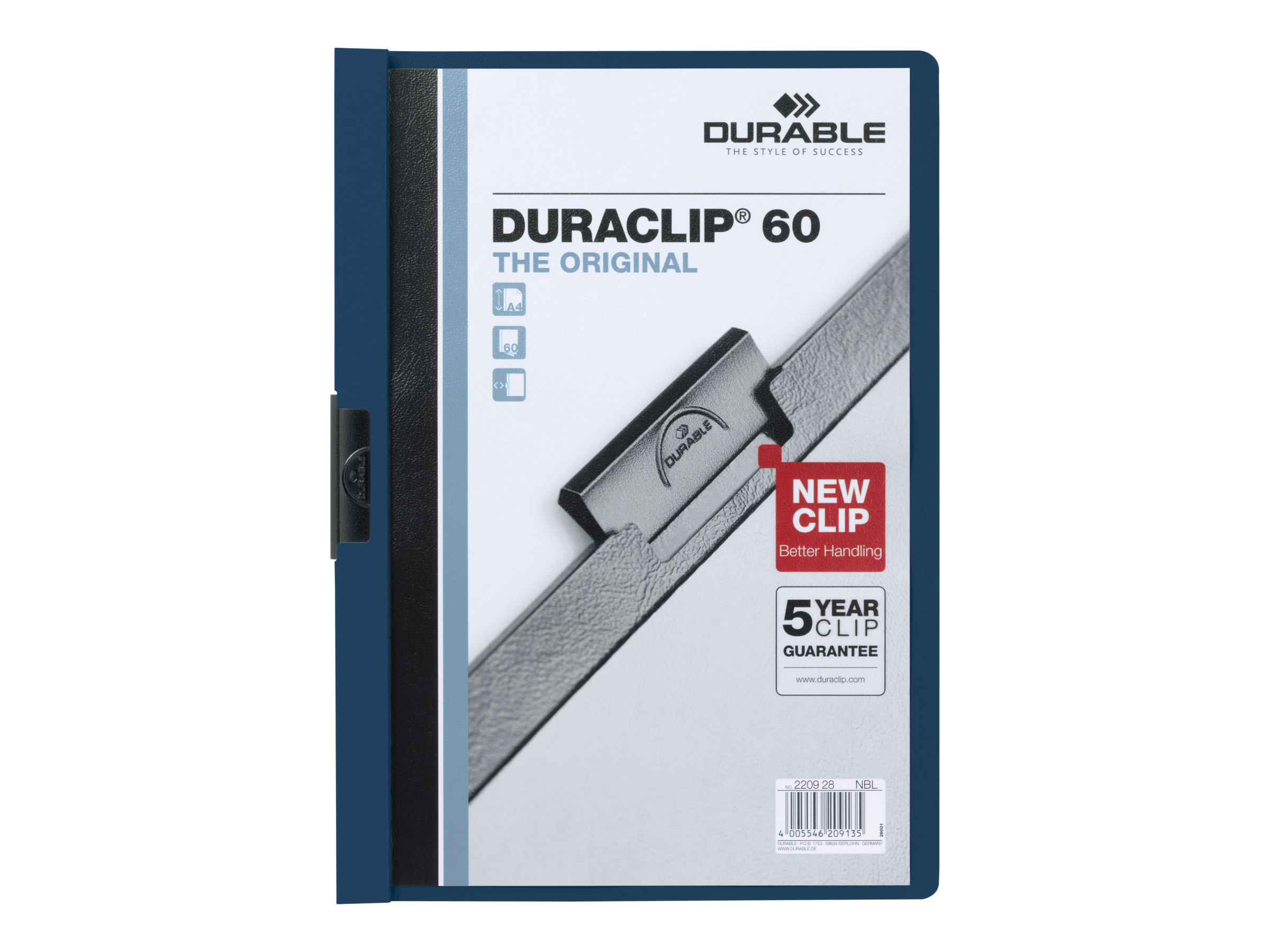 Durable DURACLIP 60 Klemmhefter A4 60 Blatt Nachtblau