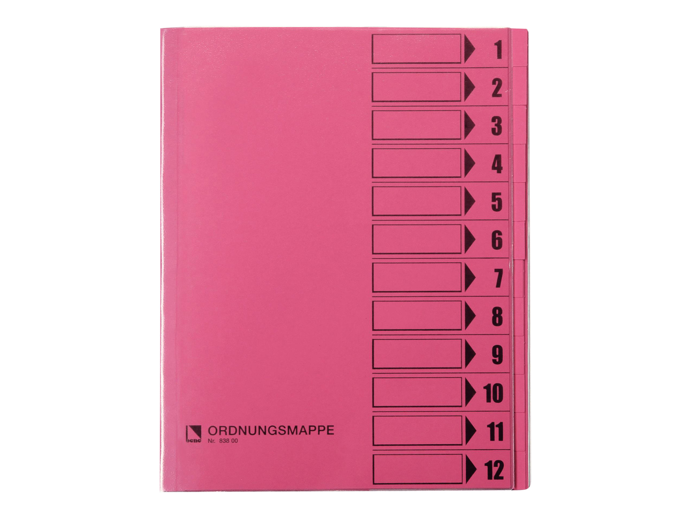 Bene Gliederungsordner 12 Fächer rosa