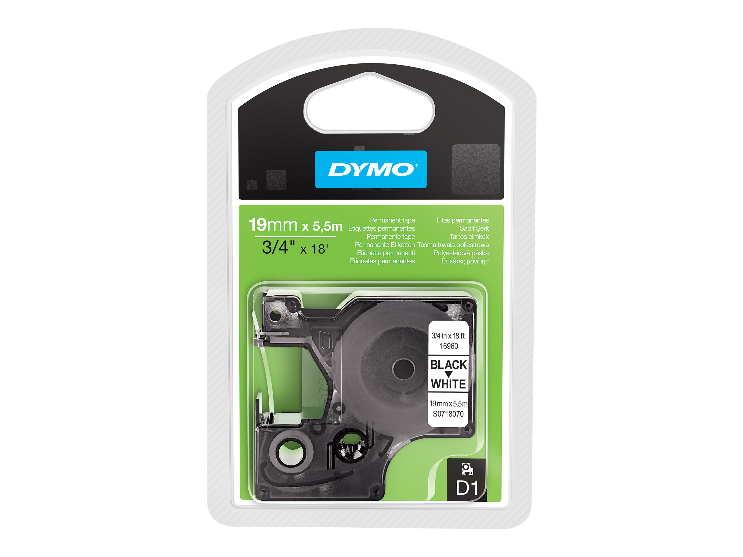 Dymo D1 19 mm schwarz auf weiß