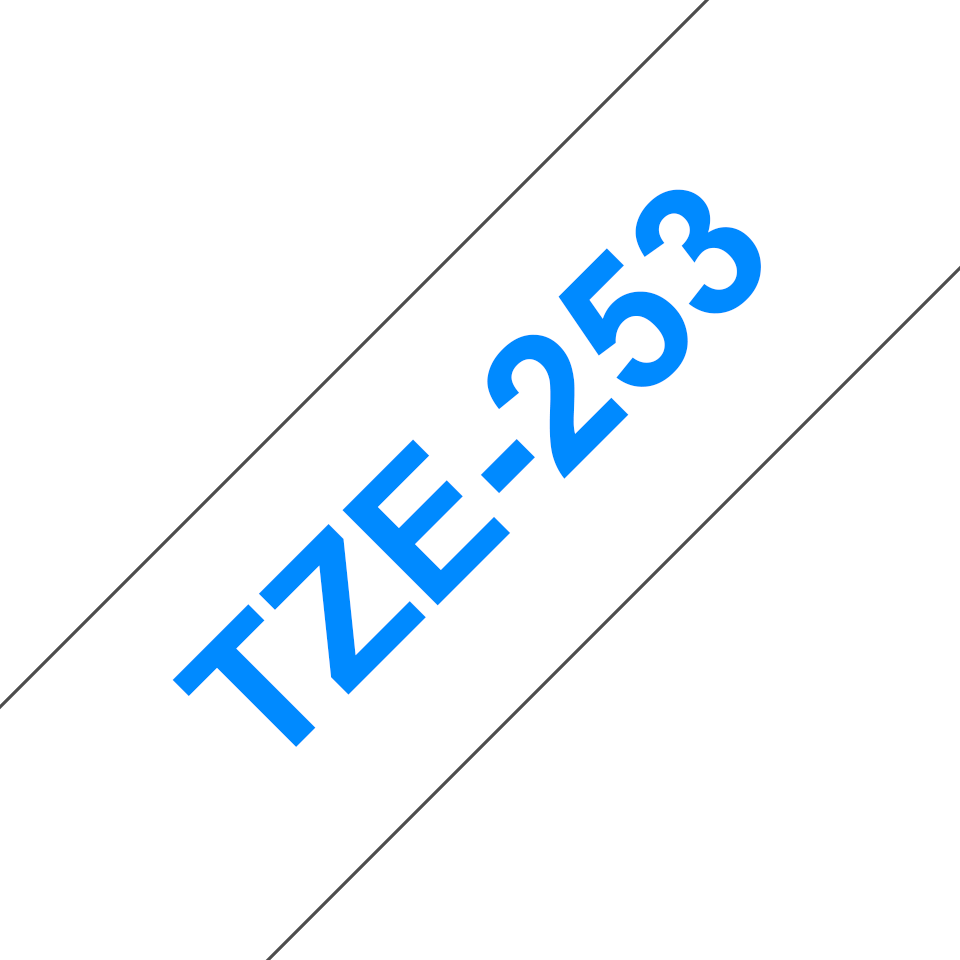 Brother TZe-253 Blau auf Weiß 24mm