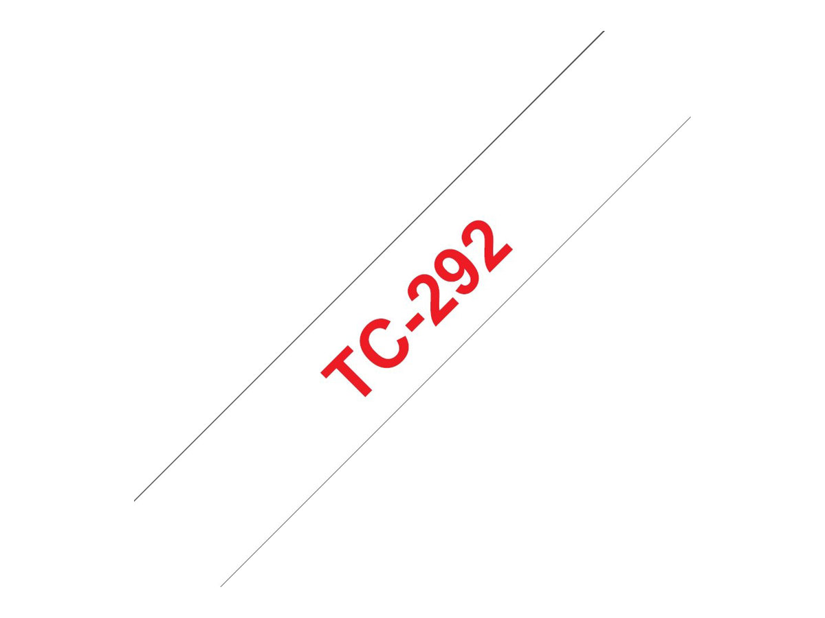 Brother TC292 Schriftband 9mm Weiß-Rot