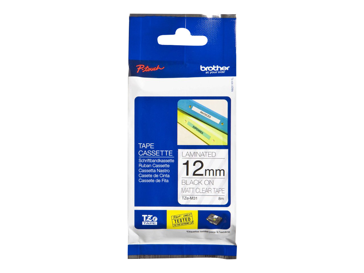 Brother TZe-M31 Schwarzer Druck Premium Matt Transparent