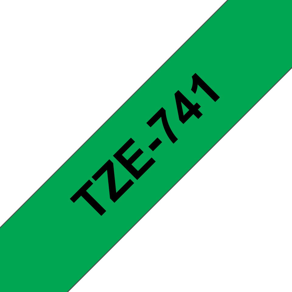 Brother TZe-741 Schwarz auf Grün