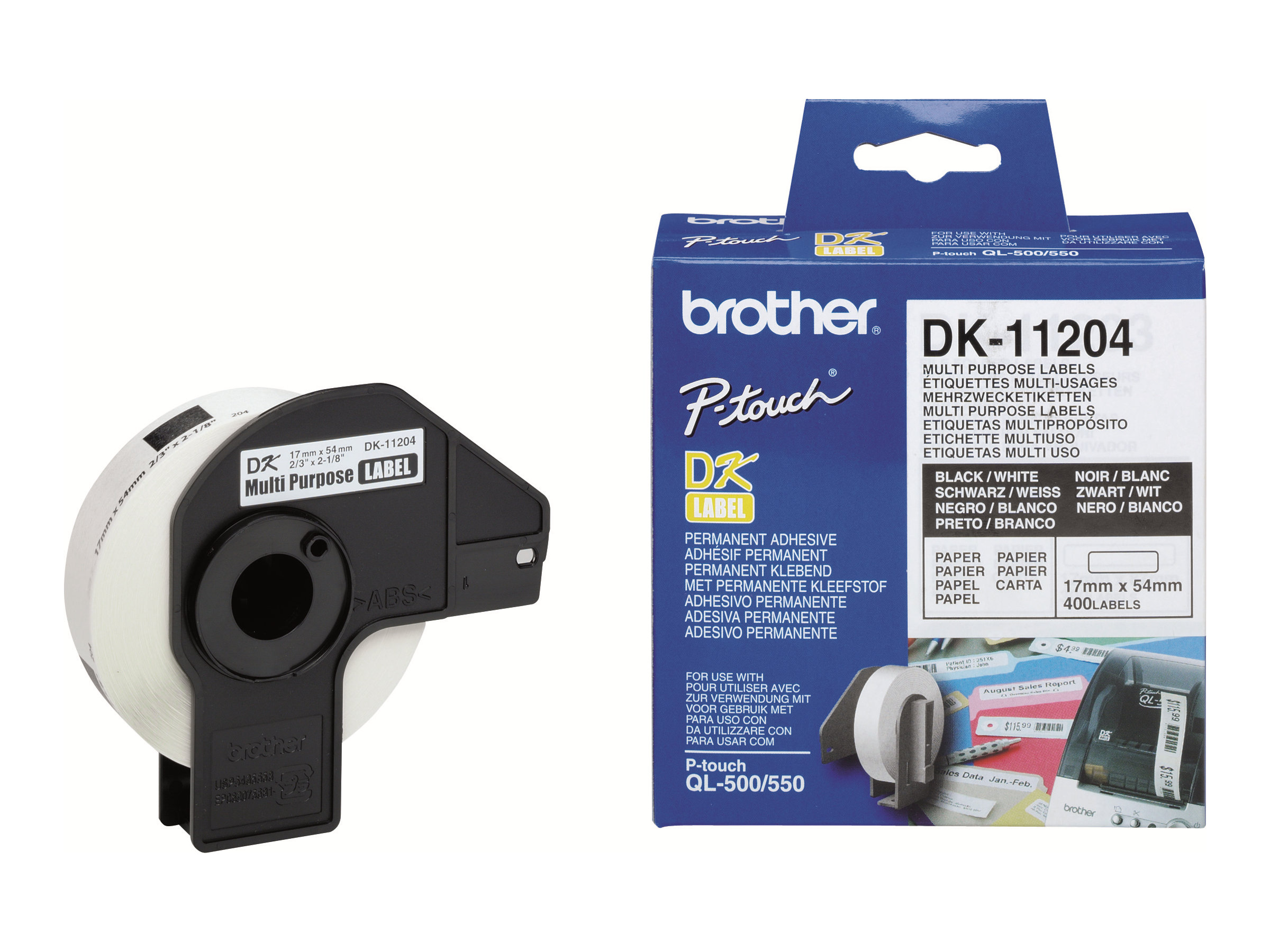 Brother DK-11204 Mehrzwecketiketten Schwarz-Weiß 17x54mm