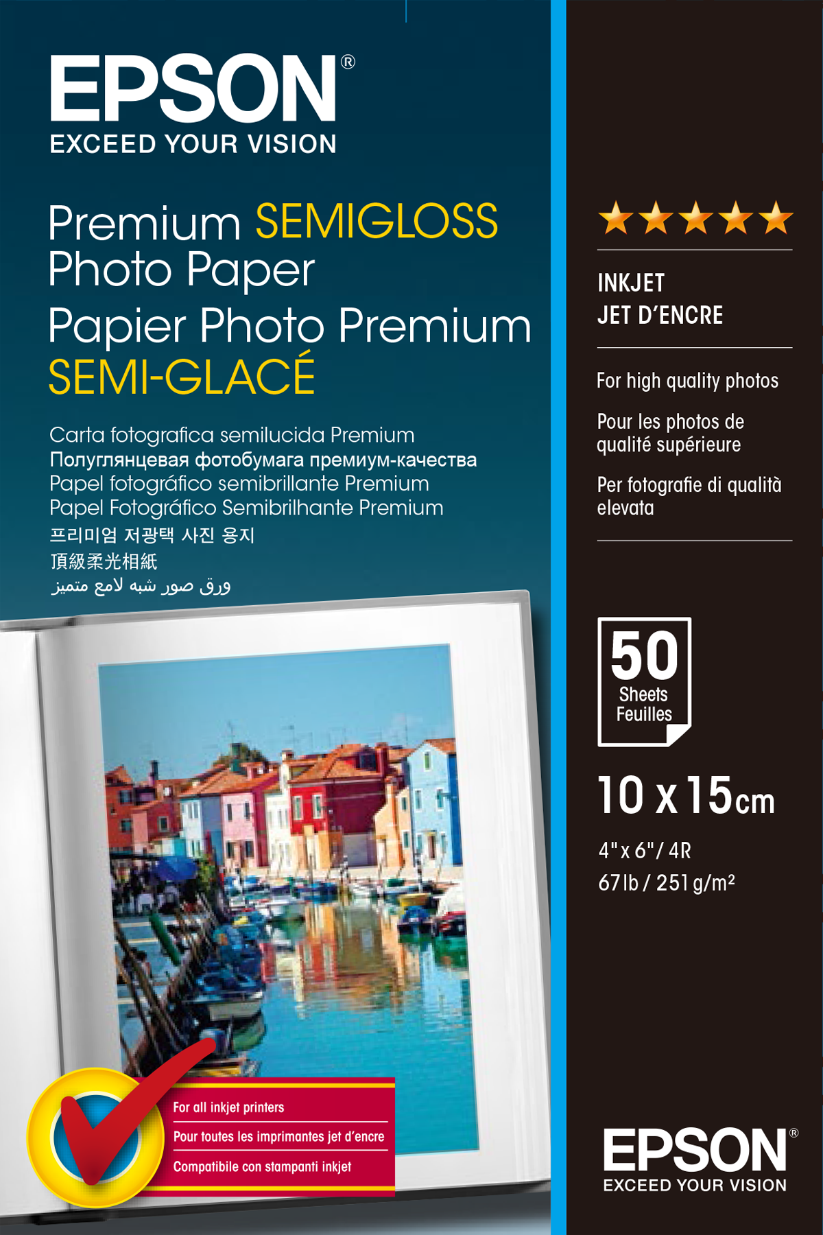 EPSON Fotopapier S041765 10,0 x 15,0 cm seidenmatt 251 gqm 50 Blatt