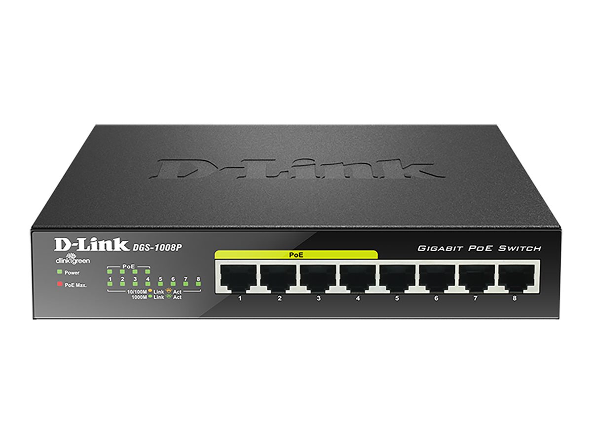 D-Link DGS-1008P 8-Port PoE Gigabit Switch